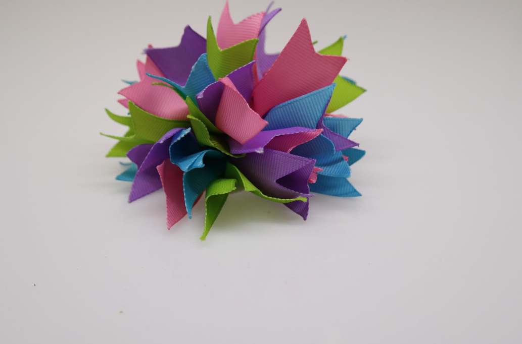 Small bowtique hair Bow with colors  Copen, Apple Green, Hyacinth, Geranium Pink